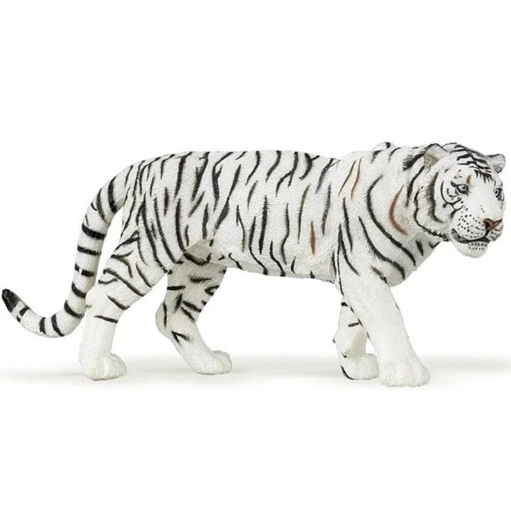 White Tiger Figurine‎ - Hand Painted Wild Animal Toy Action Figure - Papo